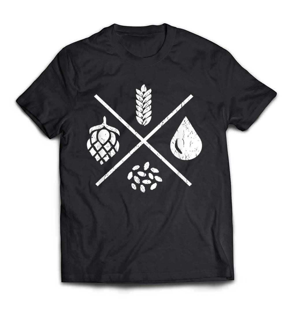 “Beer Brewing Barley Water Yeast Hops” T-Shirt – The Perfect Tee for Homebrewers